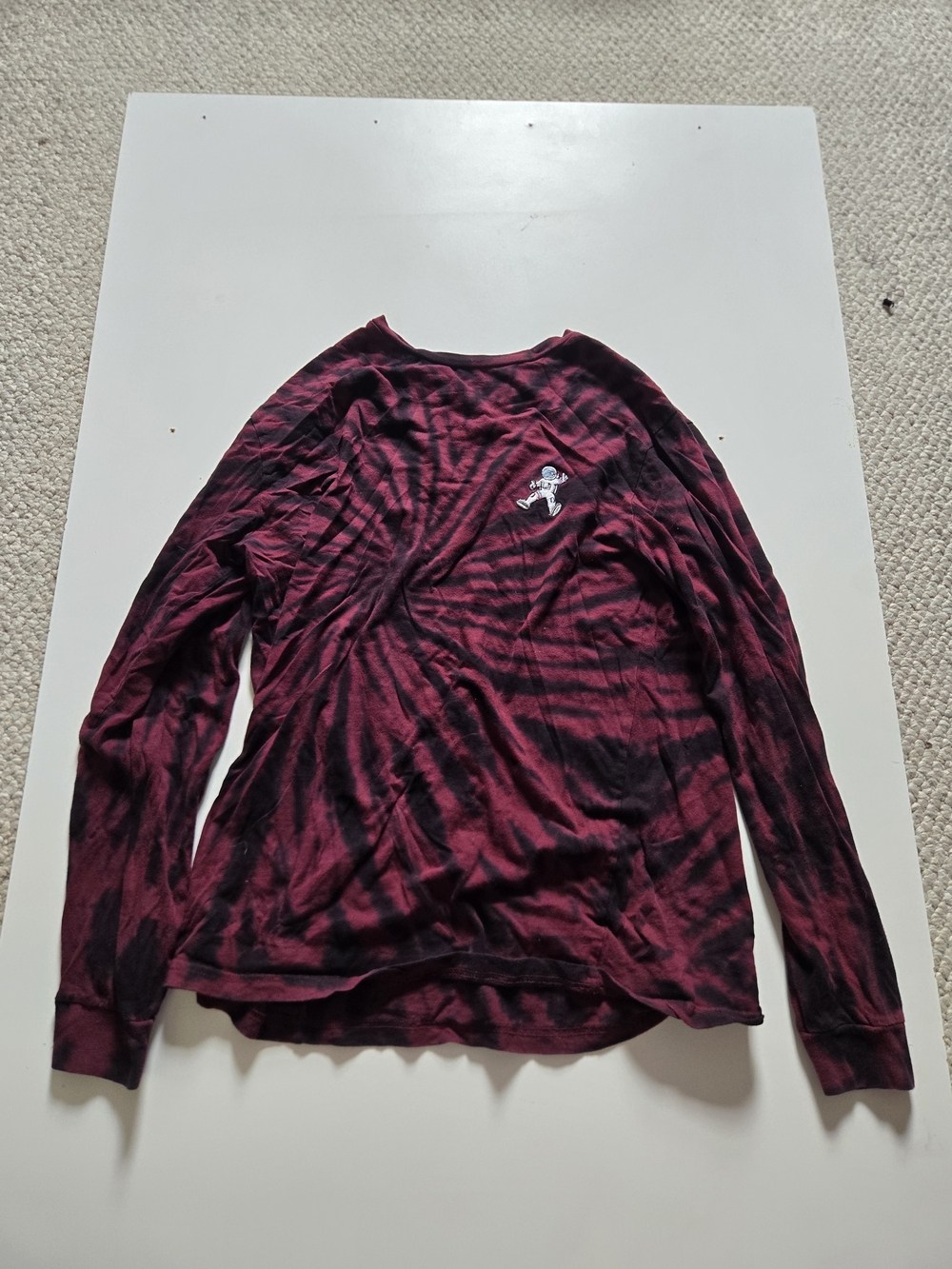 Eighty Eight Burgundy and Black Tie-Dye Crew with Graphic